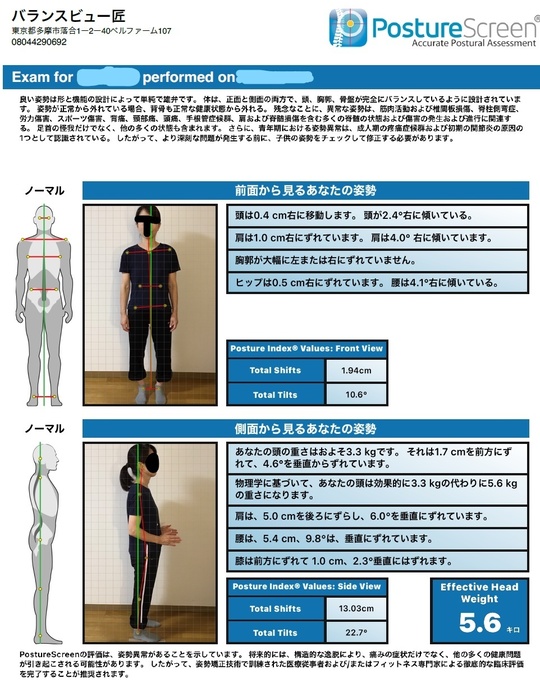 姿勢分析のアプリについて - 慢性症状専門整体院 多摩センター駅 徒歩2分 バランスビュー匠